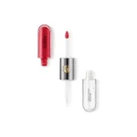 Batom líquido de longa duração e gloss incolor KIKO MILANO Unlimited Double Touch na cor 109 Strawberry Red, apresentado em embalagem de luxo com aplicador em destaque.